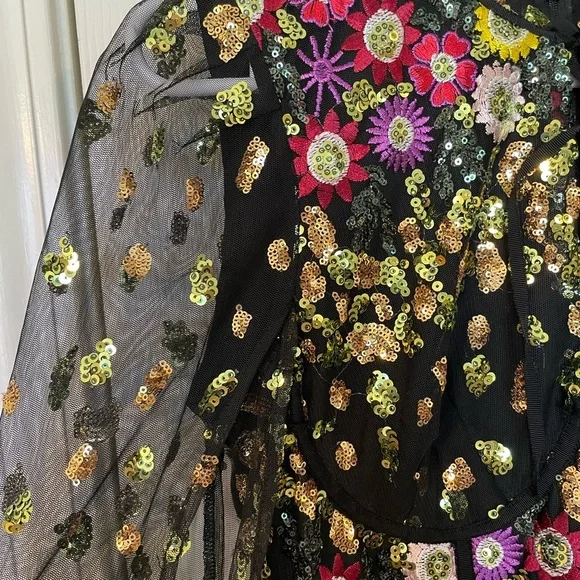 Lovers + Friends Kensington Black Floral Dress NWT small - Picture 5 of 8